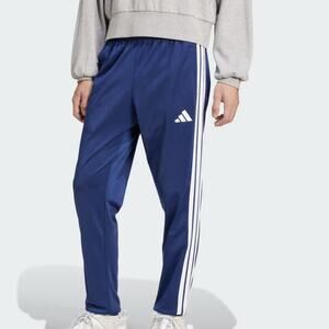 adidas men Large 3-Stripe Tricot Blue Tapered Track Pants Joggers Pocket JI8812
